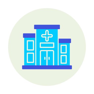 Basit düz hastane binası ikon vektör illüstrasyon tasarımı