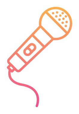 mikrofon yassı ikon. mikrofon logosu, vektör illüstrasyonu.