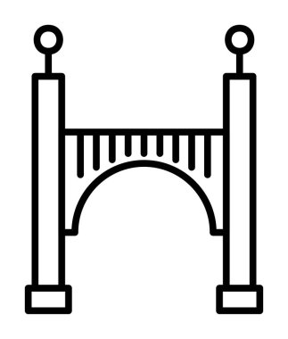 köprü düz simgesi, vektör illüstrasyon tasarımı 