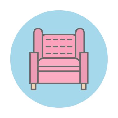 Koltuk yassı simgesi, vektör illüstrasyonu