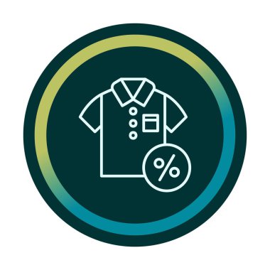 İndirimli Tshirt simgesi vektör illüstrasyonu