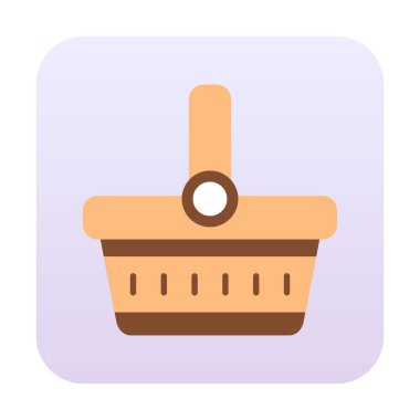 piknik sepeti web simgesi, vektör illüstrasyonu 