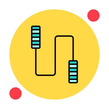 İp sporu ikonunu atlıyorum. Vektör illüstrasyonu 