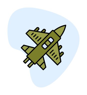 Askeri Uçak ikonu vektör illüstrasyonu