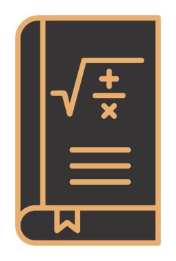 Matematik kitabı. Web simgesi basit illüstrasyon                         