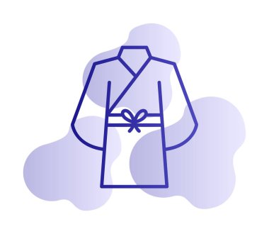 Yukata simgesi, doğrusal izole edilmiş illüstrasyon, ince çizgi vektörü, web tasarım işareti 