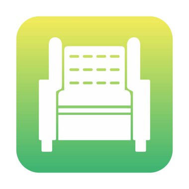 Koltuk yassı simgesi, vektör illüstrasyonu