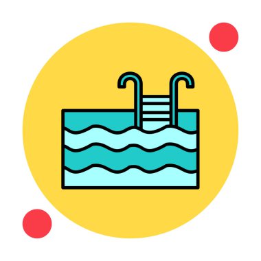  yüzme havuzu ikonu vektör illüstrasyonu