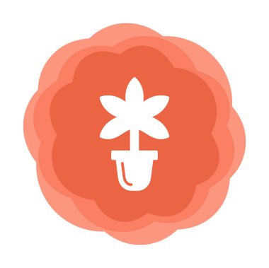 Basit Marihuana simgesi, vektör illüstrasyonu