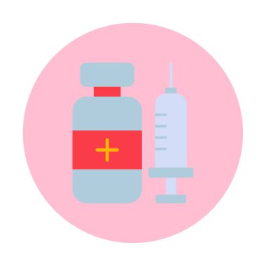 Aşı ikonu vektör illüstrasyon tasarımlı şırınga