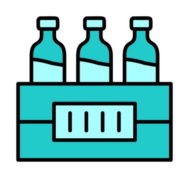 Su şişeleri. Web simgesi basit illüstrasyon 