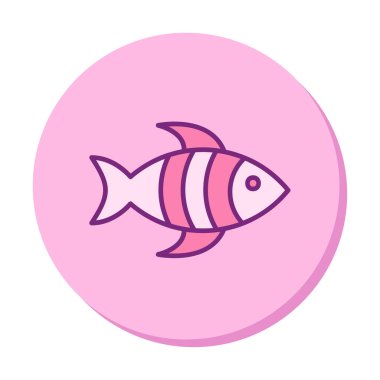 Arkaplanda basit düz balık simgesi çizimi