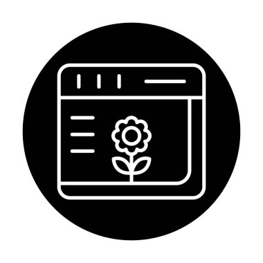 Basit Web Tarayıcı simgesi, vektör illüstrasyonu