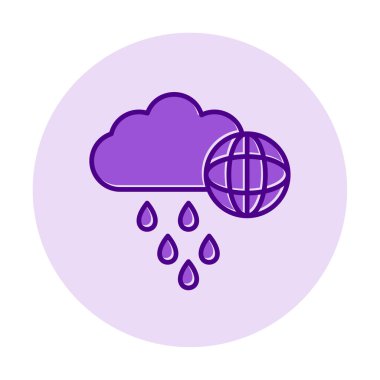 Dünya yağmurlu bir gün. Web simgesi basit tasarım