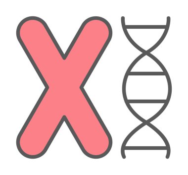 düz Kromozom ikon vektör çizimi 