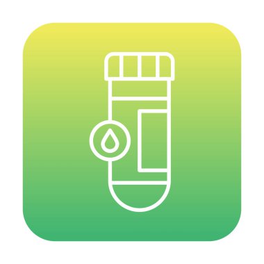 Kan testi tüpü ana hat vektör simgesi. Laboratuvar test sembolü, logo illüstrasyonu.