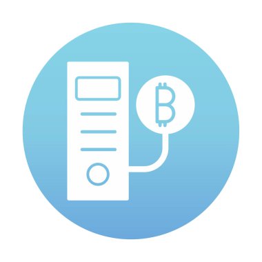 Bitcoin Madeni İşlemcisi (BTC) simgesi, vektör illüstrasyonu 