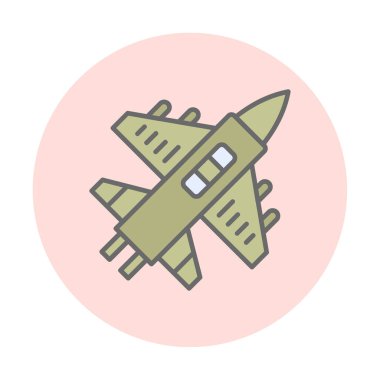 Askeri Uçak ikonu vektör illüstrasyonu