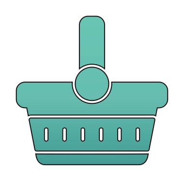 piknik sepeti web simgesi, vektör illüstrasyonu 