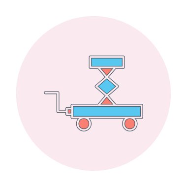 Makas kaldırma simgesi tasarımı, vektör illüstrasyonu