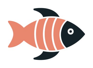 Arkaplanda basit düz balık simgesi çizimi