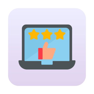 Geri besleme vektörü glifin düz simgesi. İyi İnceleme konsepti                    