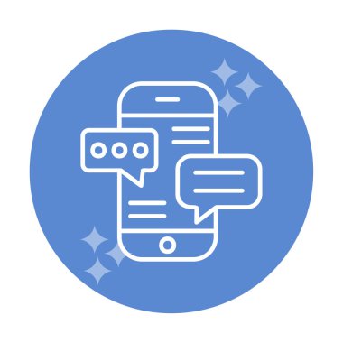 Basit akıllı telefon sohbet simgesi, vektör illüstrasyonu