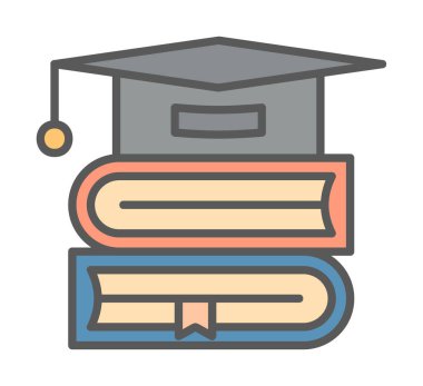 izole mezuniyet başlığı ve kitap simgesi