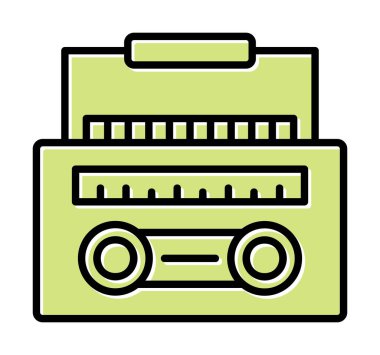 Basit düz Radyo Cassette ikon vektör illüstrasyonu  