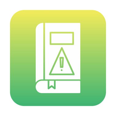 kitap uyarısı ünlem işareti vektör düz renk simgesi ile