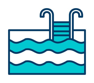  yüzme havuzu ikonu vektör illüstrasyonu