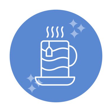 çay fincanı simgesi, vektör illüstrasyonu