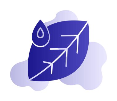 Su damlası ve yaprak simgesinin vektör çizimi