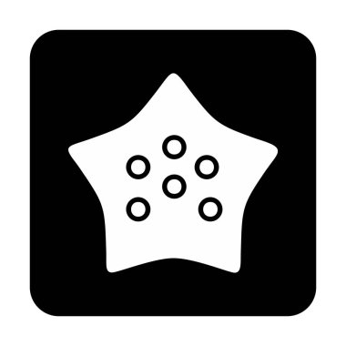 denizyıldızı düz ikon vektör çizimi 