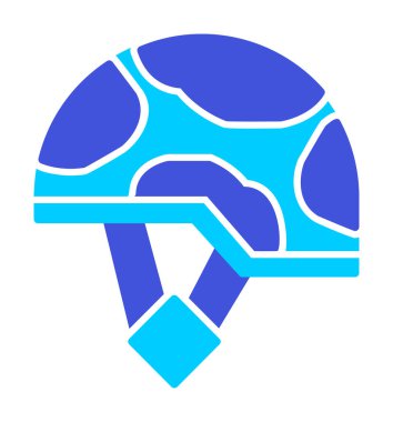 Askeri miğfer vektör renk çizgisi simgesi