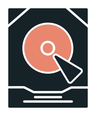 Basit Sabit disk simgesi, vektör illüstrasyonu