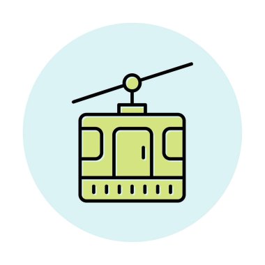 Modern Cable Car Cabin simgesinin vektör çizimi                   