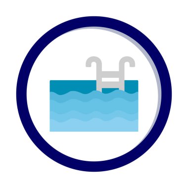  yüzme havuzu ikonu vektör illüstrasyonu