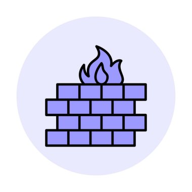 Şömine simgesinin vektör illüstrasyonu 