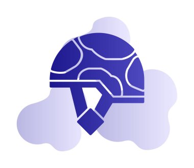 Askeri miğfer vektör renk çizgisi simgesi