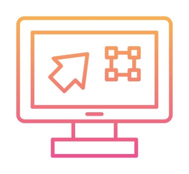 Ekran simgesinde basit Grafik Tasarım uygulaması, vektör illüstrasyonu