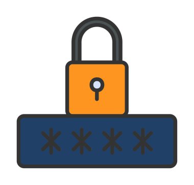 Basit Parola simgesi, vektör illüstrasyonu