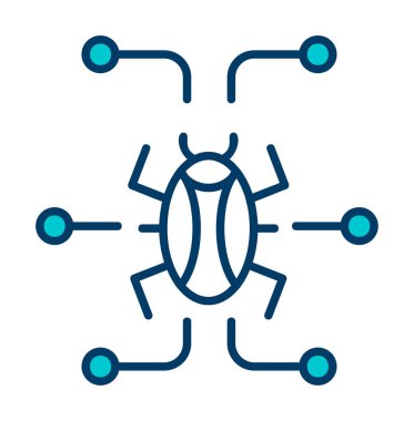 Basit dijital virüs simgesi, vektör illüstrasyonu
