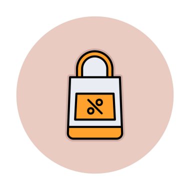 Alışveriş poşeti simgesi, vektör illüstrasyonu basit tasarım