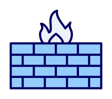 Şömine simgesinin vektör illüstrasyonu 