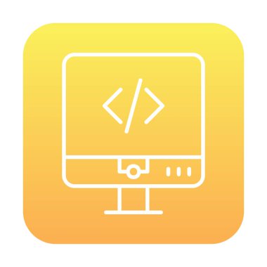 Kodlama. Web simgesi basit illüstrasyon                  