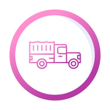 Askeri Kamyon ikonu vektör illüstrasyonu