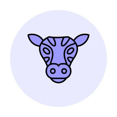 İnek başı simgesi vektörü beyaz arkaplanda izole edildi