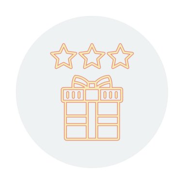 hediye ve Gözden Geçir vektör düz renk simgesi tasarımı