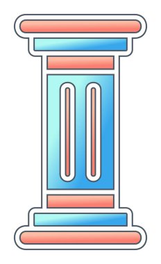 Sütun düz simgesinin vektör illüstrasyonu